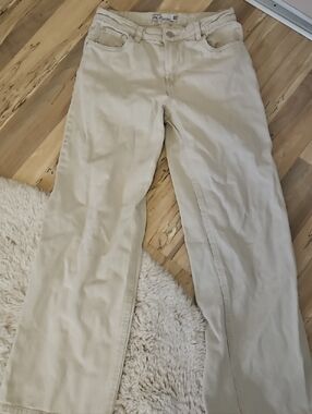 refuge Cream Loose-Leg Denim Pants